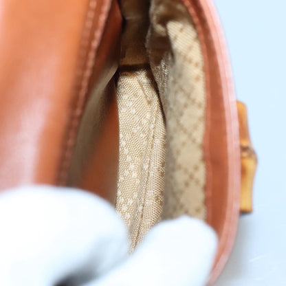 Gucci Vintage Bamboo Backpack Leather, BROWN, LEATHER, Backpack