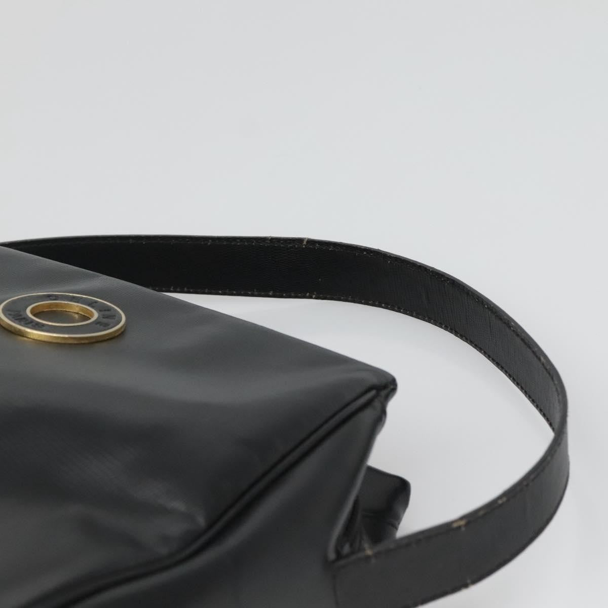 Celine Circle Logo Handbag Leather, BLACK, LEATHER, Handbag