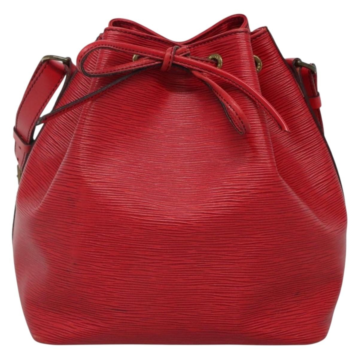 Louis Vuitton Bicolor Petit Noe Handbag Epi Leather, RED, LEATHER, Shoulder bag