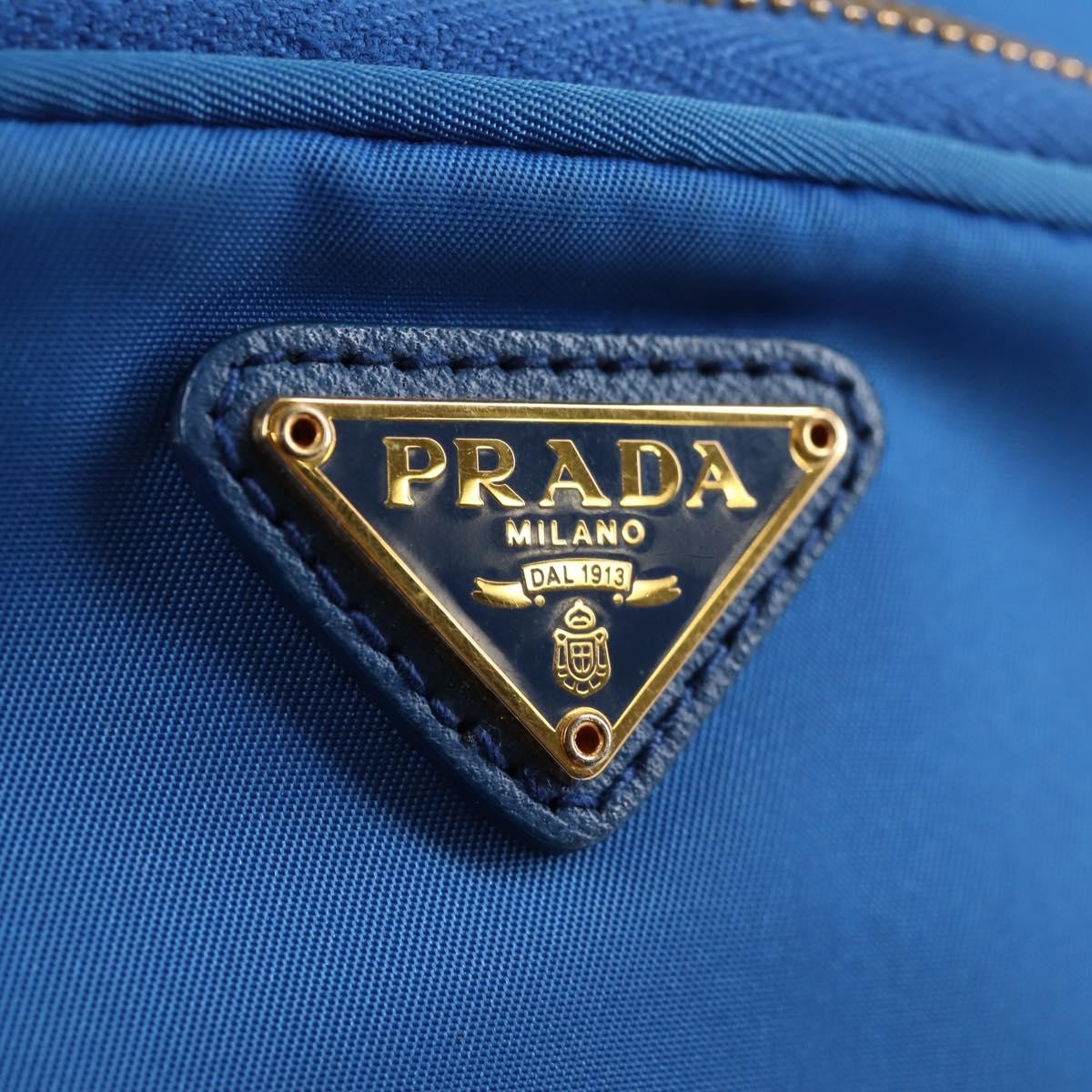 Prada Drawstring Bucket Bag Tessuto, BLUE, NYLON, Handbag