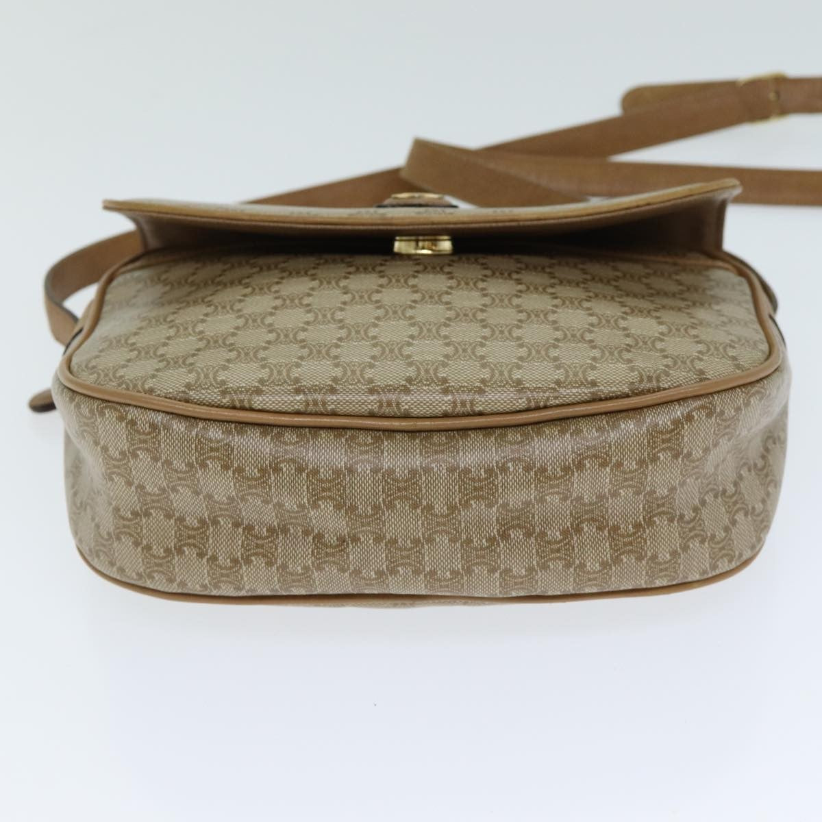 Celine Macadam Shoulder Bag PVC Leather, BEIGE, CANVAS, Shoulder bag