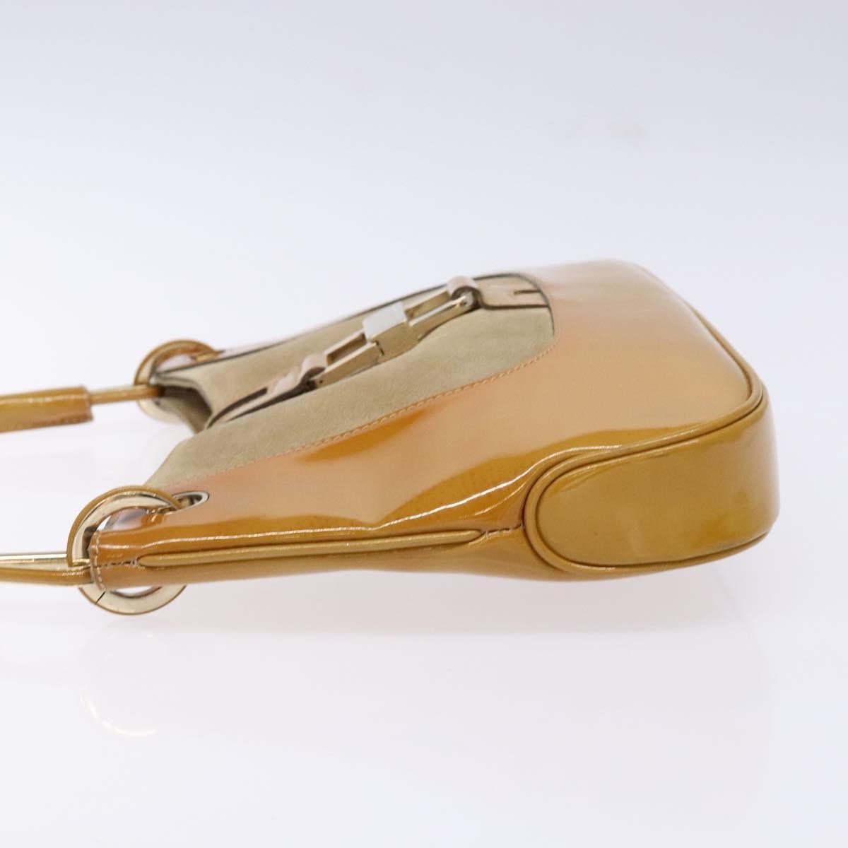 Gucci Jackie Bag Patent Leather, BEIGE, SUEDE, Shoulder bag