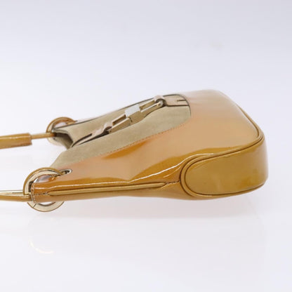 Gucci Jackie Bag Patent Leather, BEIGE, SUEDE, Shoulder bag