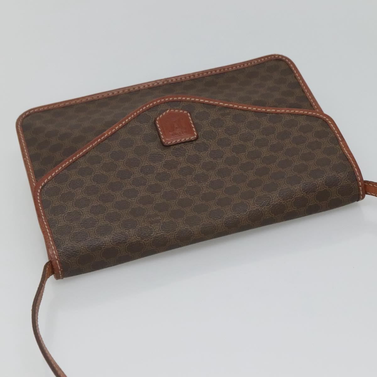 Celine Macadam Shoulder Bag PVC Leather, BROWN, CANVAS, Shoulder bag