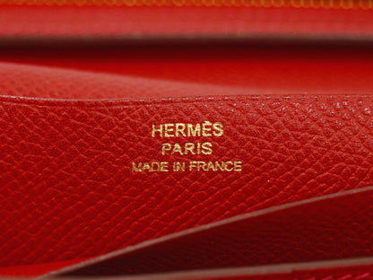 Hermes Bearn Wallet Epsom, RED, LEATHER, Wallets