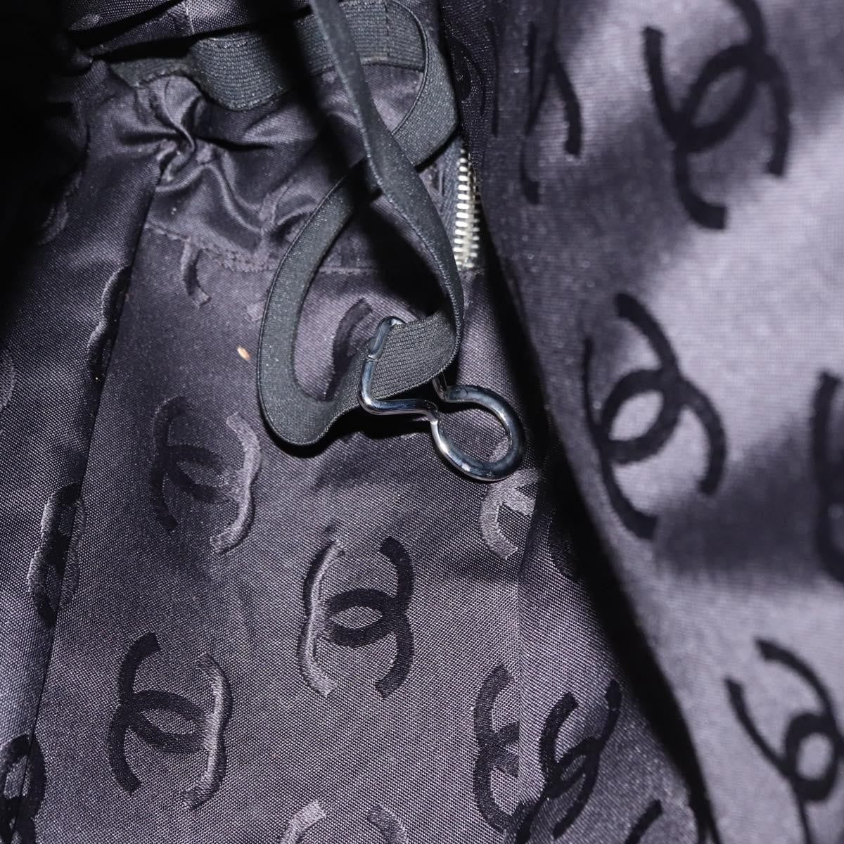 Chanel Boston Zip Tote Quilted Canvas, BLACK, CANVAS, Tote bag