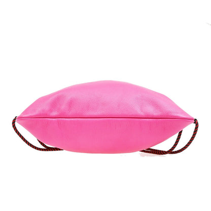 Gucci Logo Drawstring Backpack Printed Leather, PINK, LEATHER, Backpack