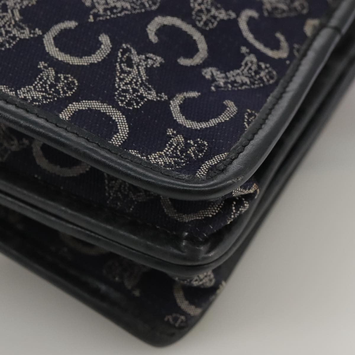 Celine C Sulky Handbag Canvas, NAVY, CANVAS, Handbag