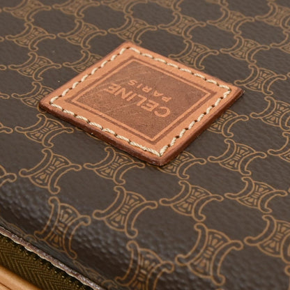 Celine Macadam Pochette Canvas and Leather, BROWN, CANVAS, Clutche & pouche