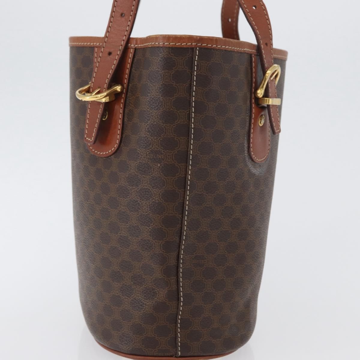 Celine Vintage Macadam Tote bag Canvas and Leather, Brown, Canvas, Tote Bag