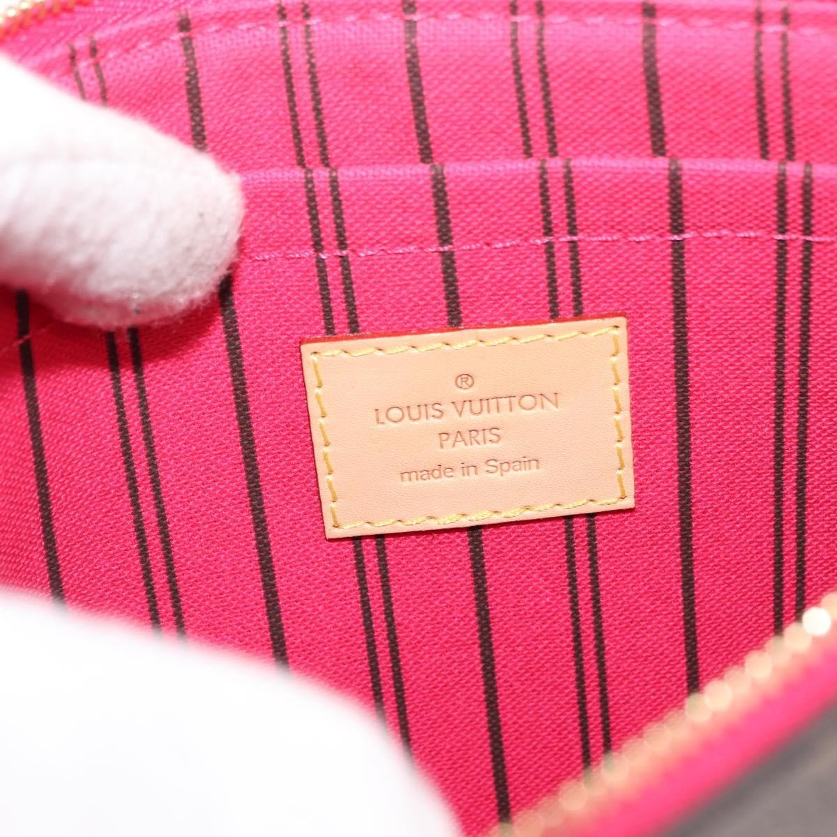 Louis Vuitton Neverfull Pochette Monogram Canvas, BROWN, CANVAS, Clutche & pouche