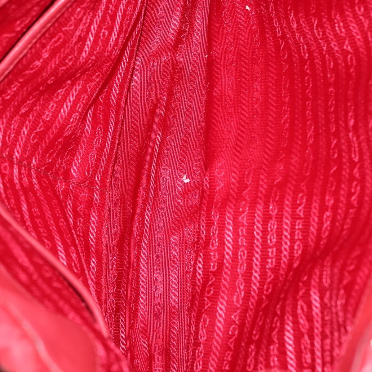 Prada Gaufre Convertible Tote Leather and Tessuto, RED, NYLON, Handbag