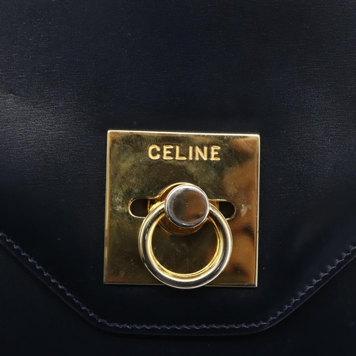 Celine Clutch Bag Leather, NAVY, LEATHER, Clutche & pouche