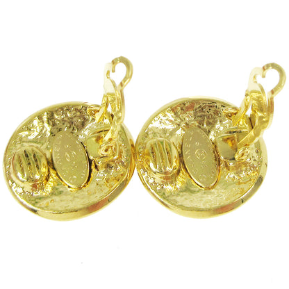 Chanel Vintage Round CC Clip-On Earrings Metal, GOLD, GOLD_PLATED, Earrings