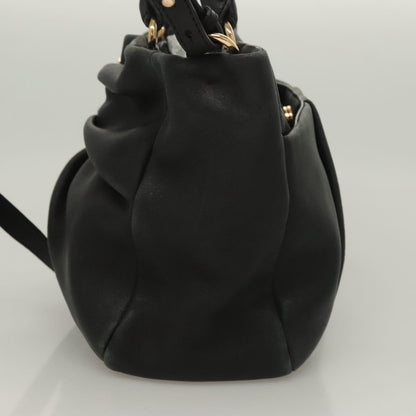 Salvatore Ferragamo Vala Handbag Leather, BLACK, LEATHER, Handbag