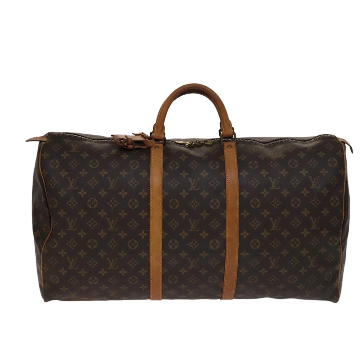 Louis Vuitton Keepall Bag Monogram Canvas, BROWN, CANVAS, Travel bag