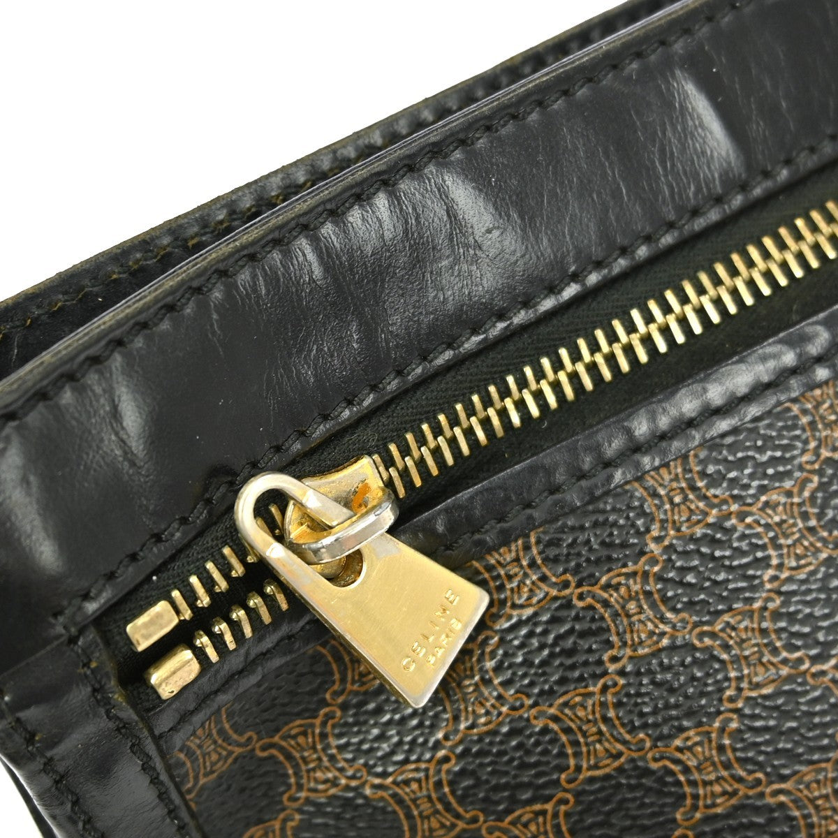 Celine C Macadam Pouch Canvas, BROWN, CANVAS, Clutche & pouche