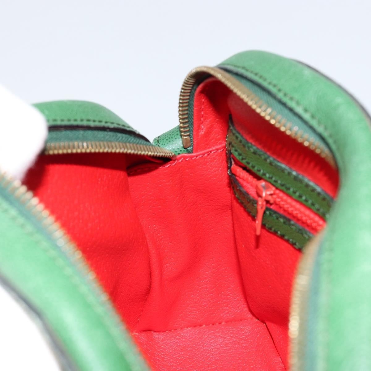 Celine Vintage Shoulder Bag Leather, GREEN, LEATHER, Shoulder bag