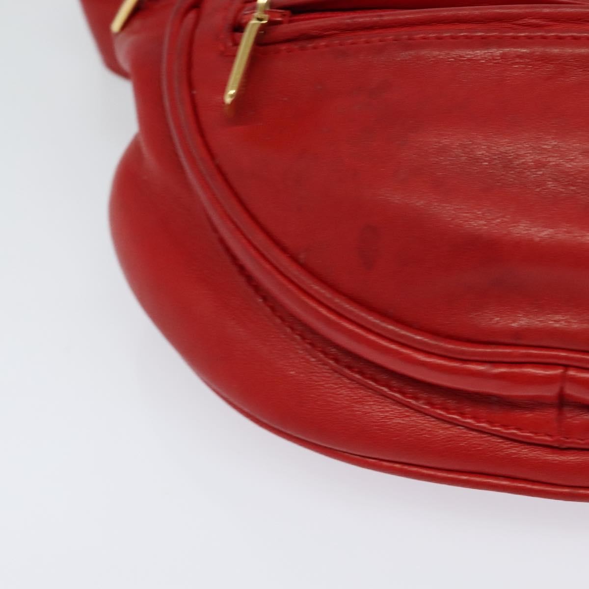 Gucci Waist Bag Leather, RED, LEATHER, Shoulder bag
