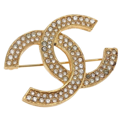 Chanel CC Coco Brooch Metal and Rhinestone, GOLD, METAL, Brooch