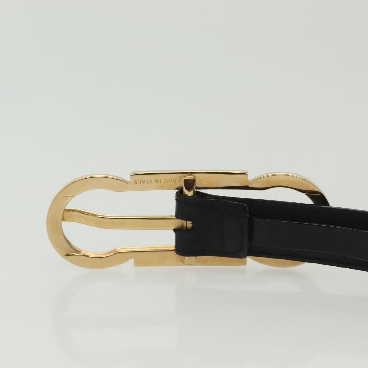 Salvatore Ferragamo Gancini Belt Leather, BLACK, LEATHER, Belts