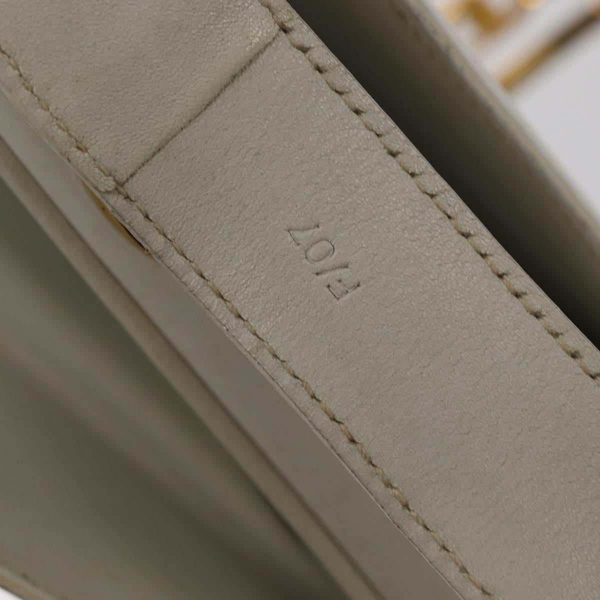 Celine Vintage Shoulder Bag Leather, WHITE, LEATHER, Shoulder bag