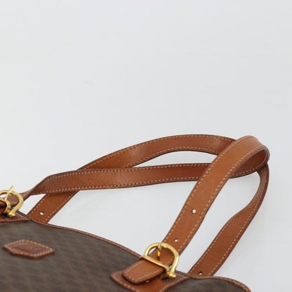 Celine Vintage Macadam Tote bag Canvas and Leather, Brown, Canvas, Tote Bag