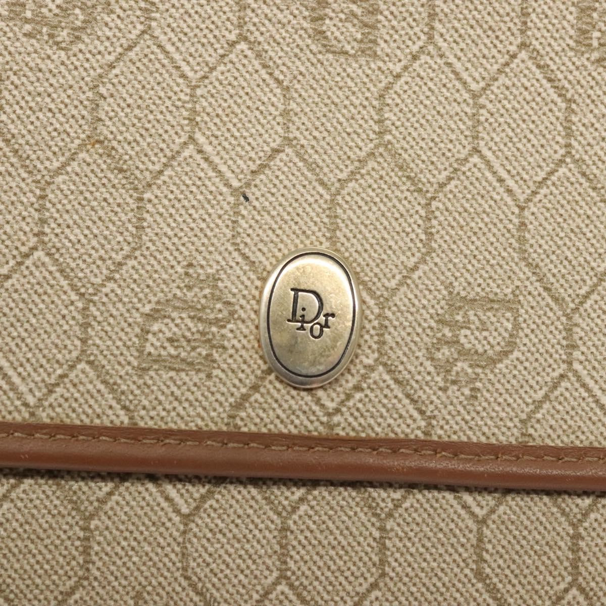 Christian Dior Vintage Honeycomb chain Canvas, BEIGE, CANVAS, Shoulder bag