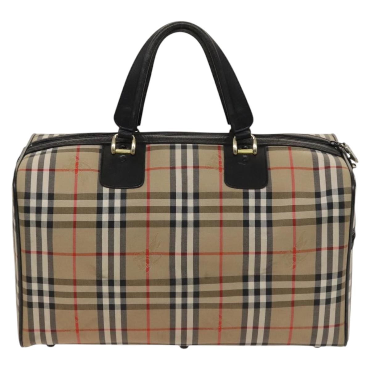 Burberry Nova check boston bag Canvas, BEIGE, CANVAS, Travel bag