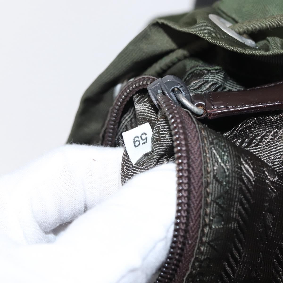 Prada Double Front Pocket Backpack Tessuto, Khaki, Nylon, Backpack