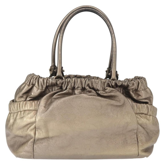 Salvatore Ferragamo Vala Shoulder Bag Leather, GOLD, LEATHER, Shoulder bag