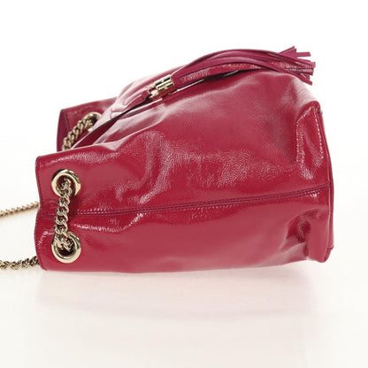 Gucci Soho Chain Strap Shoulder Bag Patent, PINK, PATENT_LEATHER, Shoulder bag
