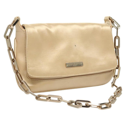 Gucci Chain Flap Shoulder Bag Satin, BEIGE, GOLD, Shoulder bag