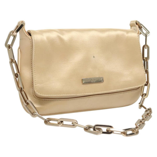 Gucci Chain Flap Shoulder Bag Satin, BEIGE, GOLD, Shoulder bag