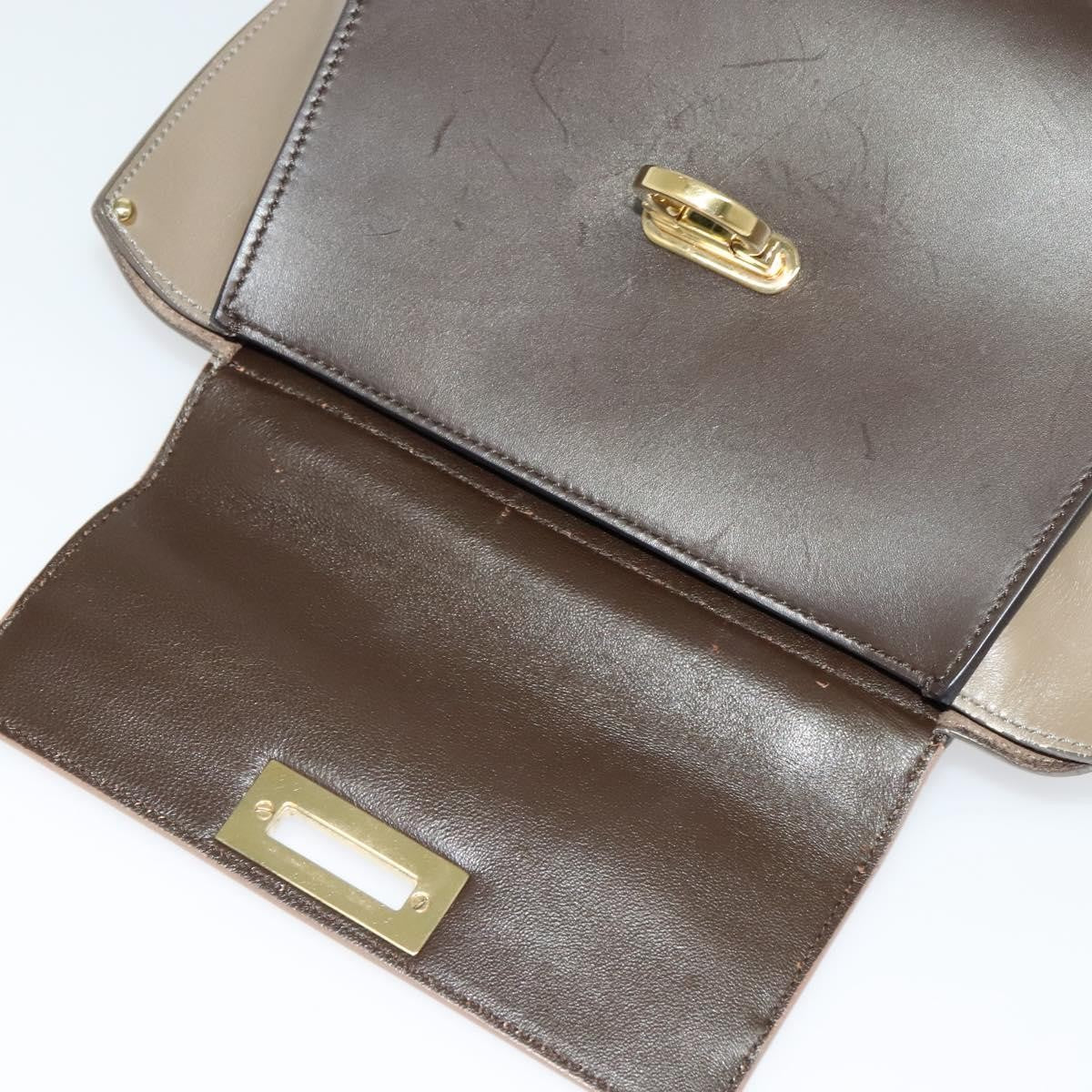 Salvatore Ferragamo Gancini handbag Leather, BROWN, LEATHER, Handbag