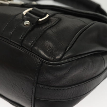 Salvatore Ferragamo Gancini handbag Leather, BLACK, LEATHER, Handbag