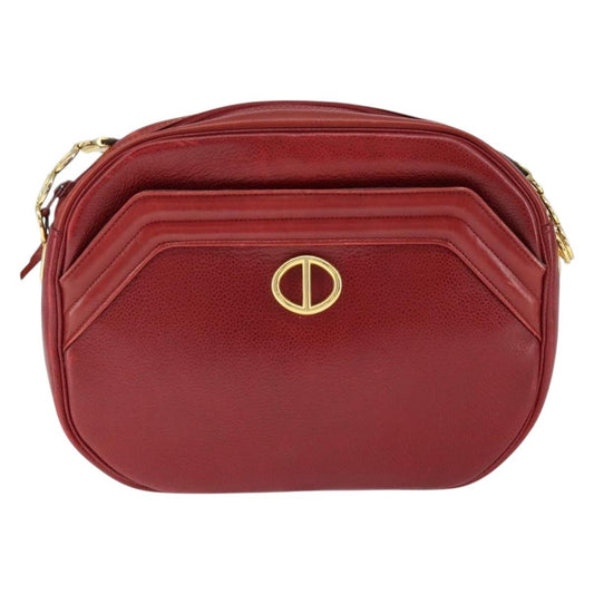 Christian Dior Vintage Shoulder Bag Leather, RED, LEATHER, Shoulder bag