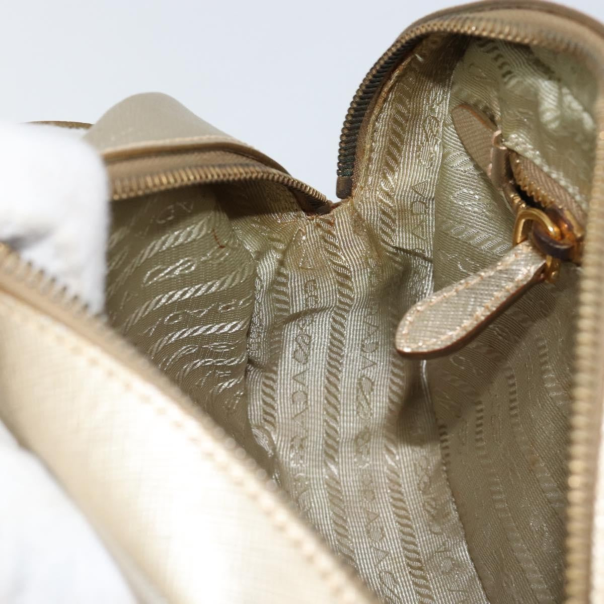 Prada Camera Shoulder Bag Saffiano Leather, GOLD, LEATHER, Shoulder bag