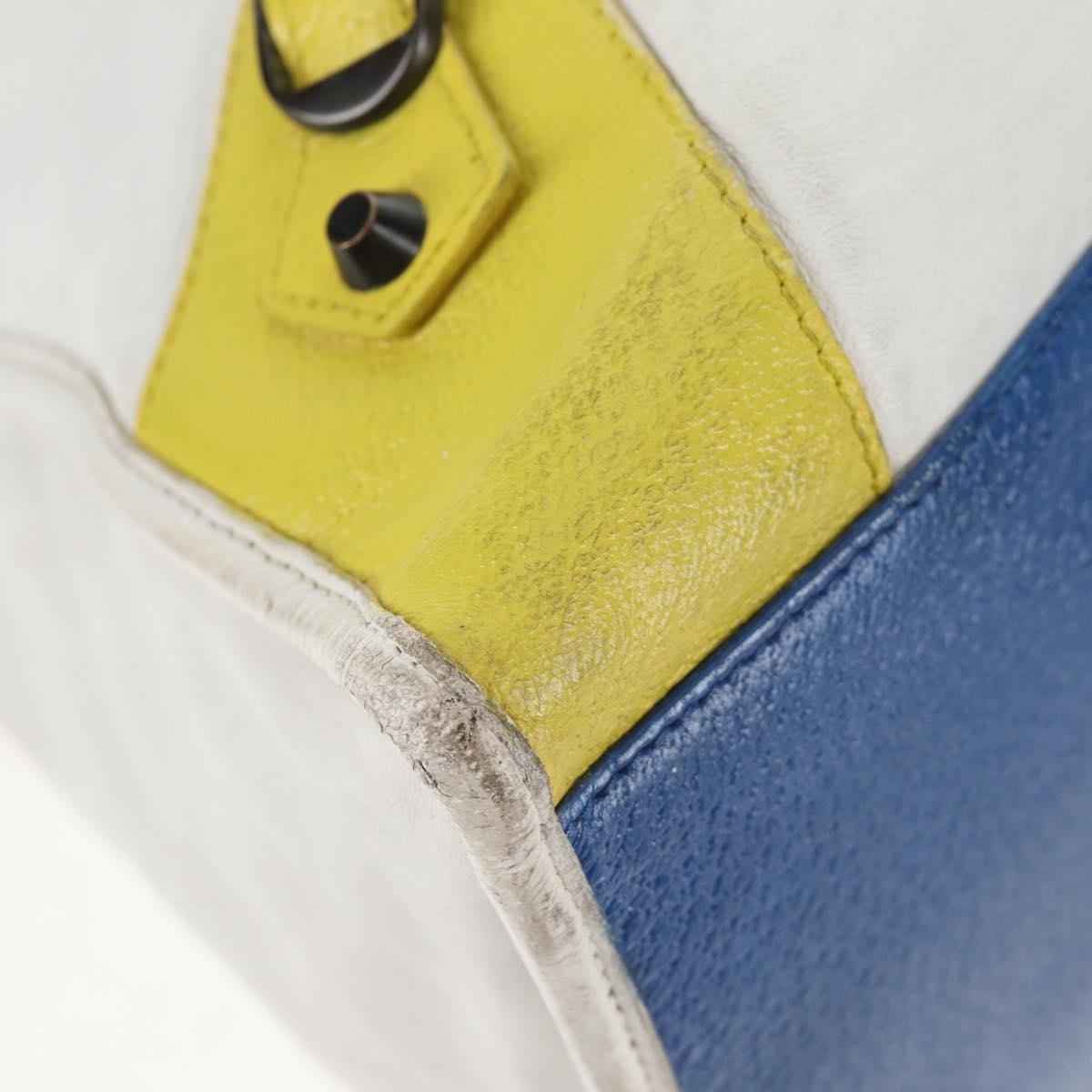 Balenciaga Work Classic Studs Bag Leather, WHITE, LEATHER, Handbag