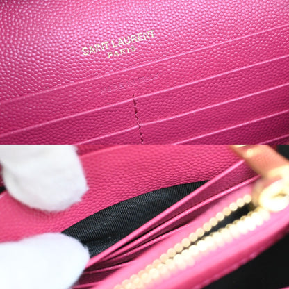 Saint Laurent Cassandra Wallet on Strap leather, PINK, LEATHER, Shoulder bag