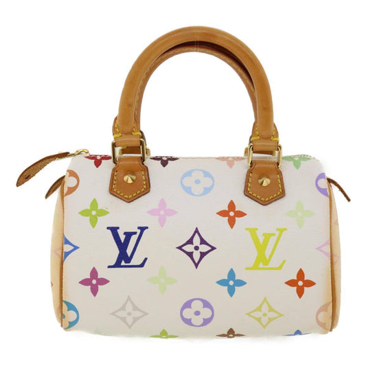 Louis Vuitton Speedy Mini HL Handbag Monogram Multicolor, WHITE, CANVAS, Handbag