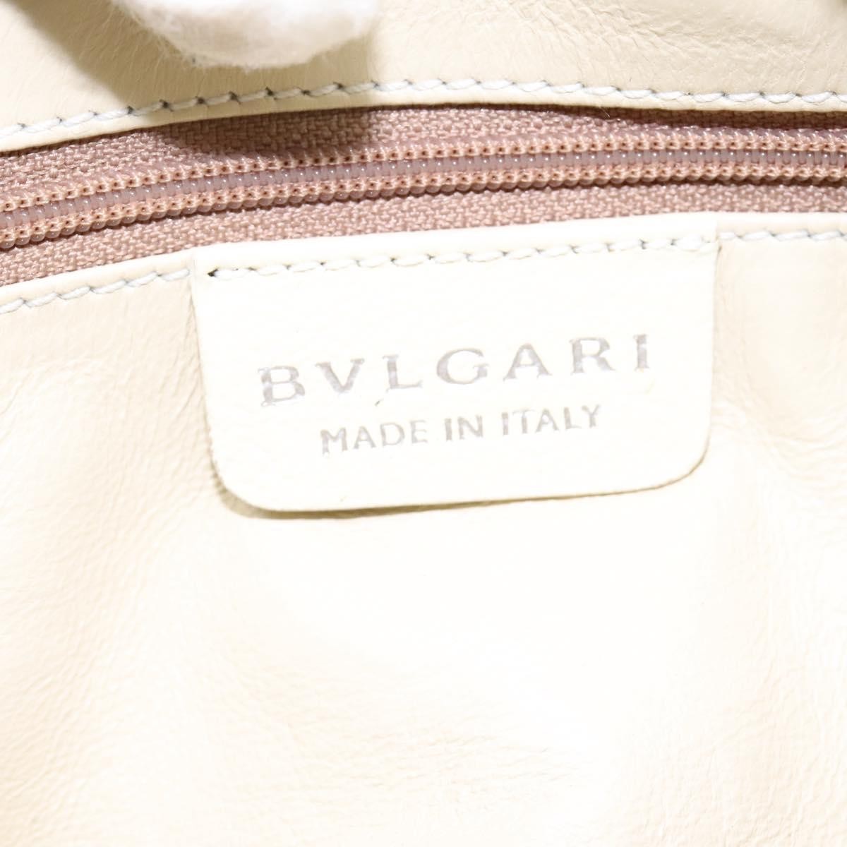 Bvlgari Chandra Top Handle Bag Leather, ECRU, LEATHER, Handbag