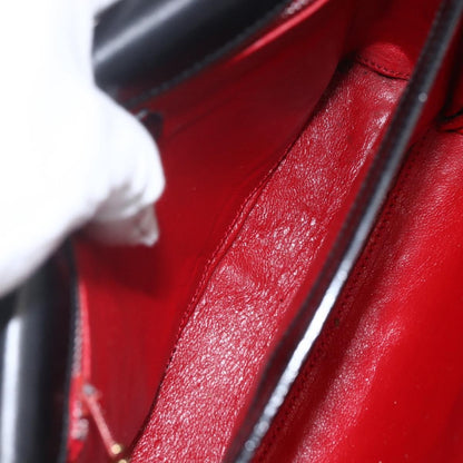 Celine Vintage Circle Logo Crossbody Bag Leather, BLACK, LEATHER, Shoulder bag