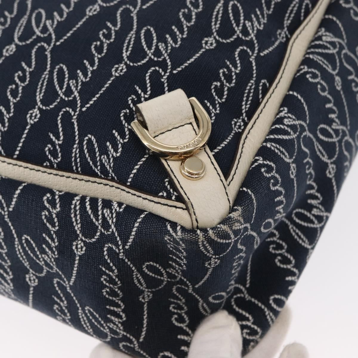 Gucci Abbey Tote GG Canvas with Leather, NAVY, CANVAS, Tote bag