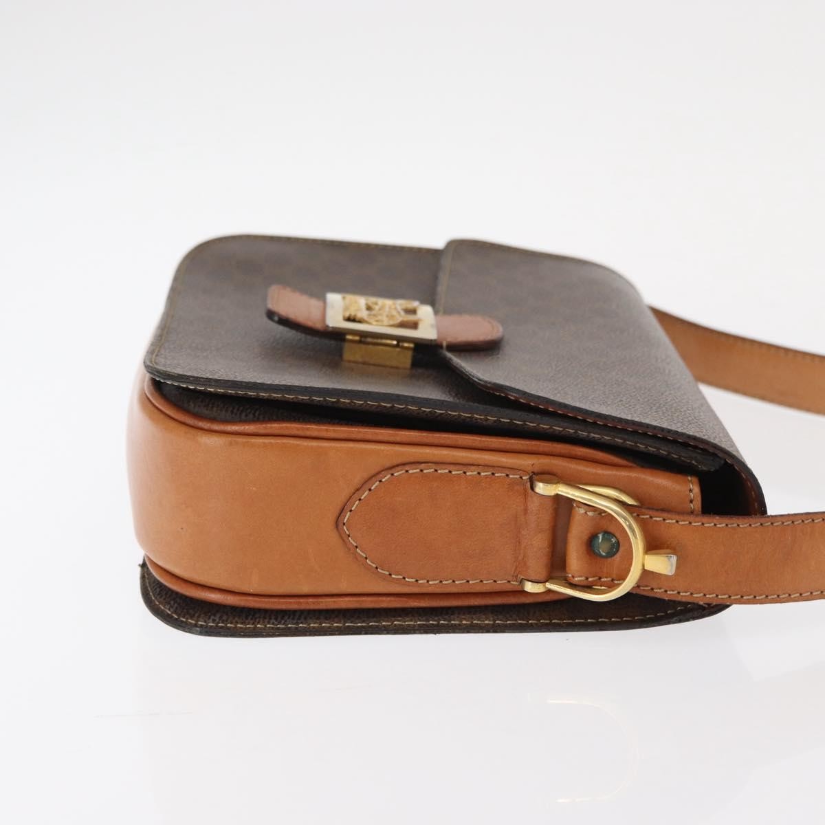 Celine Macadam Shoulder Bag PVC Leather, BROWN, CANVAS, Shoulder bag