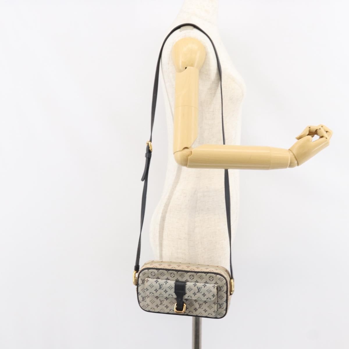 Louis Vuitton Juliette Crossbody Bag Mini Lin, BLUE, CANVAS, Shoulder bag