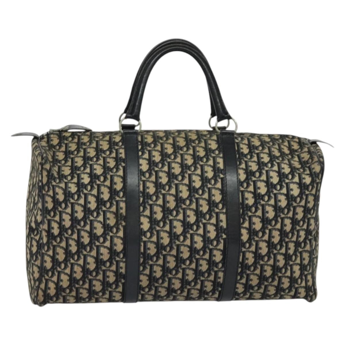 Christian Dior Vintage Trotter Boston Bag Diorissimo Canvas, NAVY, CANVAS, Travel bag