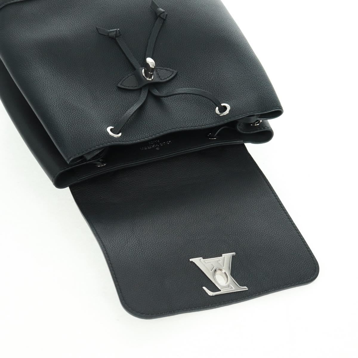 Louis Vuitton Lockme Backpack Leather, BLACK, LEATHER, Backpack