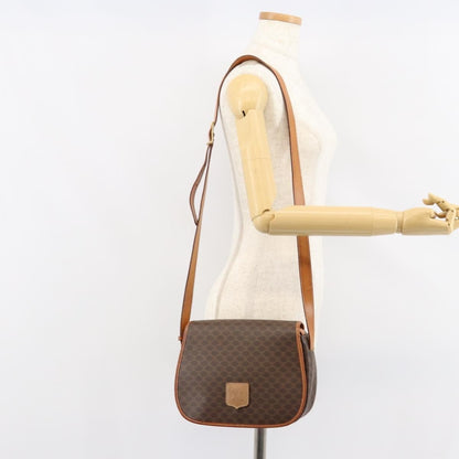 Celine Macadam Shoulder Bag PVC Leather, BROWN, CANVAS, Shoulder bag