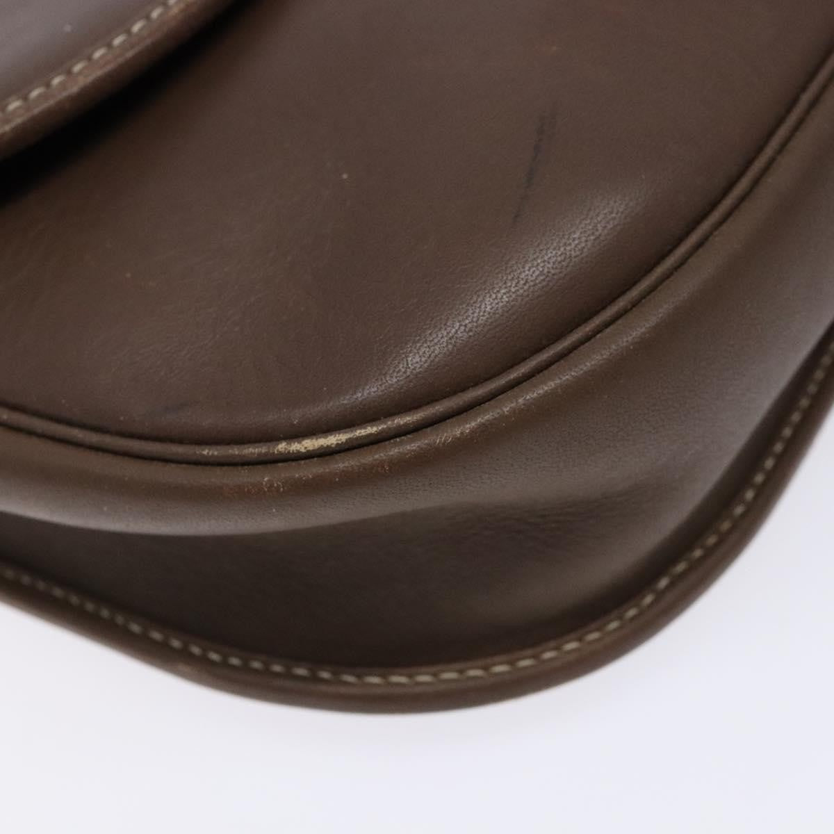 Christian Dior Vintage CD Flap Shoulder Bag Leather, BROWN, LEATHER, Shoulder bag